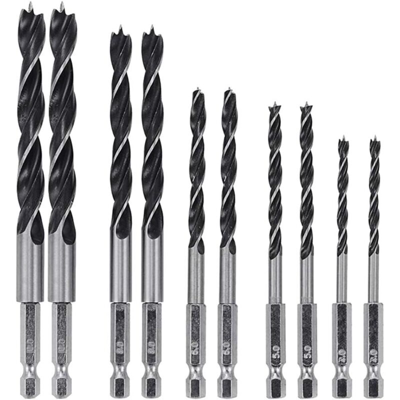 foto del prodotto sollbry 2 set 5 pezzi 6,35 m codolo esagonale hss punte per trapano elicoidali punte per trapano elicoidali punte per lavorazione del legno 4 mm 5