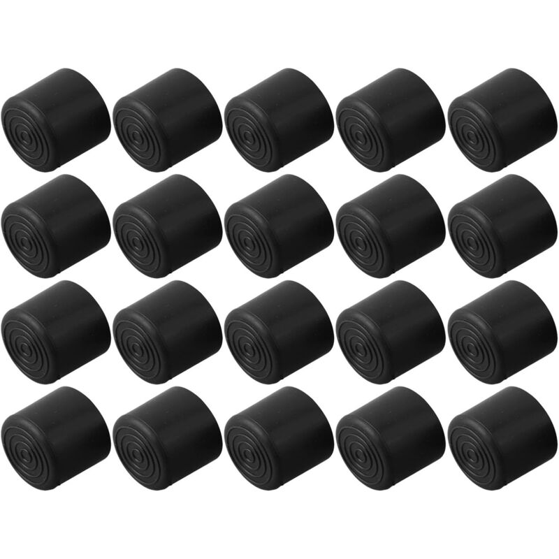 foto del prodotto sollbry 20 pezzi di tappi in gomma per gambe di sedie e tavoli, prevengono i graffi, materiale in pvc nero 22 mm 