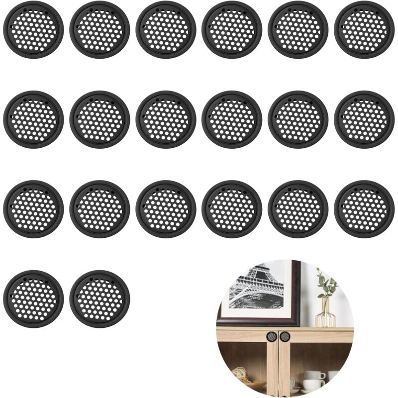foto del prodotto sollbry 20 pezzi griglie di ventilazione rotonde, griglia di ventilazione, foro di ventilazione in acciaio inossidabile, fori di ventilazione per