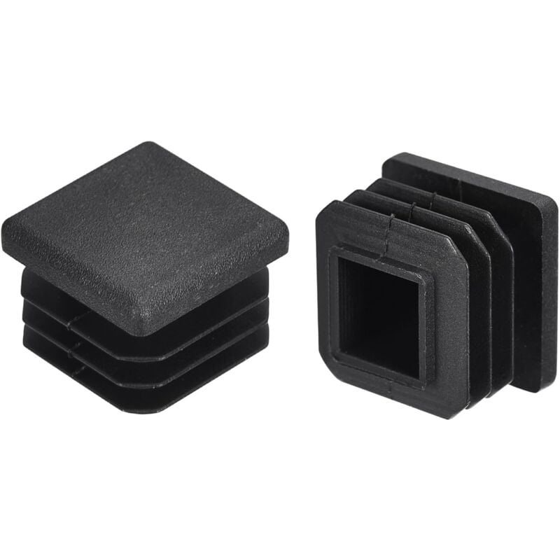 foto del prodotto sollbry 20 tappi quadrati in plastica per tubi per corrimano per scale da 20 mm x 20 mm 0,79 pollici neri