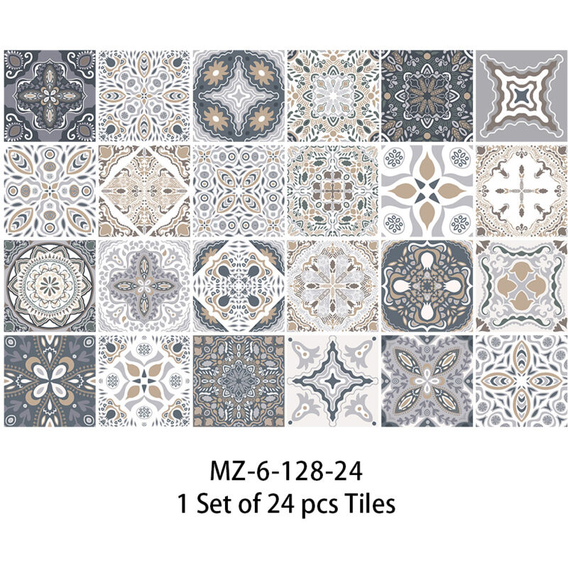 foto del prodotto sollbry 24 adesivi per piastrelle da parete, adesivi per piastrelle impermeabili, mosaico retr , stile marocchino, piastrelle autoadesive fai da te