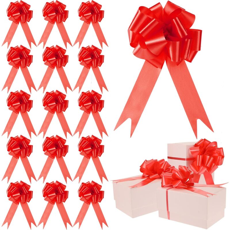 foto del prodotto sollbry 30 fiocchi da 5 pollici per confezioni regalo, fiocchi con nastro per regali di natale, decorazioni per matrimoni, cesti regalo, sacchetti