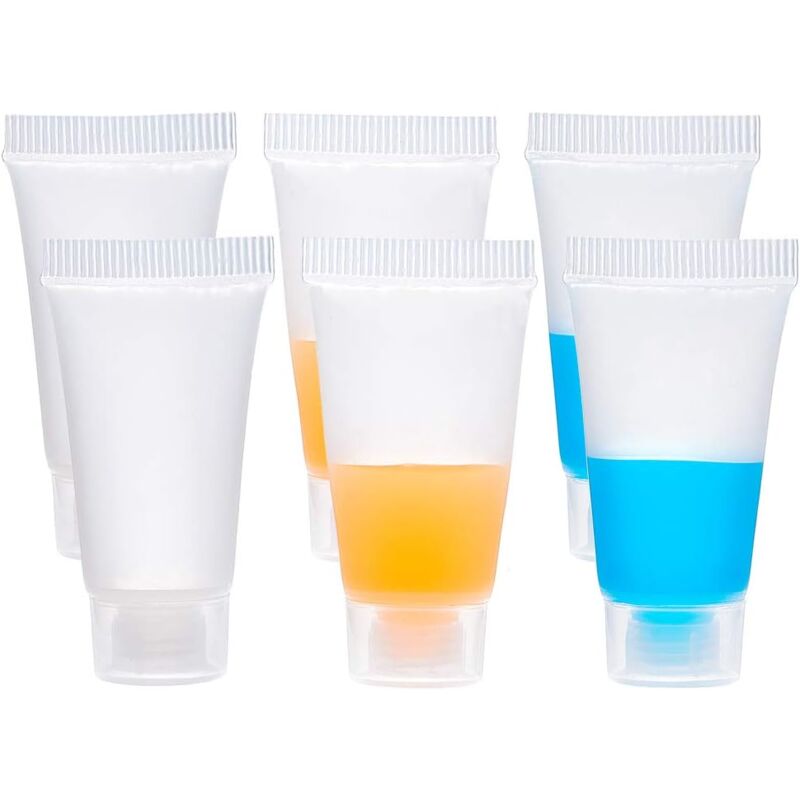 foto del prodotto sollbry 30 flaconi di plastica morbidi vuoti da 5 ml, ricaricabili, per lucidalabbra fai da te, lozione per il corpo, campione cosmetico, gel doccia