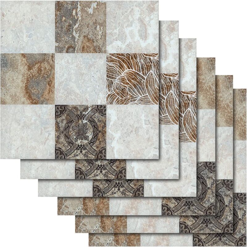 foto del prodotto sollbry 30 pezzi adesivi per piastrelle autoadesivi adesivi per piastrelle in marmo impermeabili decalcomanie decorative per cucina bagno 20x20 cm