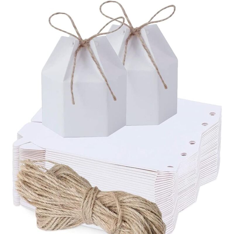 foto del prodotto sollbry 30 pezzi di scatole regalo fai da te per feste, scatole di caramelle per matrimoni, scatole per bomboniere, scatole di caramelle esagonali