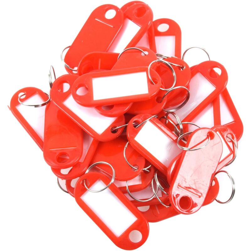 foto del prodotto sollbry 30 pezzi portachiavi in plastica per bagagli con porta targhetta identificativa, colore rosso, 52,2 cm