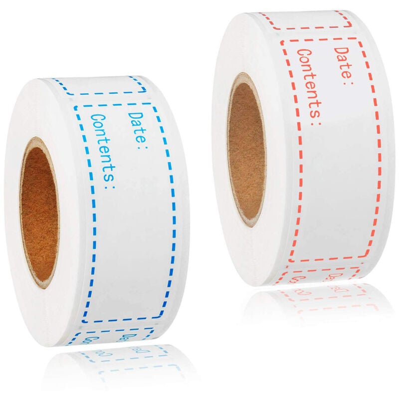 foto del prodotto sollbry 300 etichette rimovibili per congelatore, adesivi per alimenti da 1 x 3 pollici, etichette di carta per frigorifero e congelatore, fogli