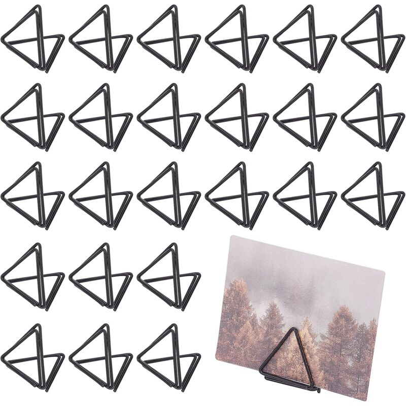 foto del prodotto sollbry 36 mini porta biglietti da tavolo, graziosi porta biglietti da tavolo a forma triangolare, porta numeri da tavolo per matrimoni, porta foto