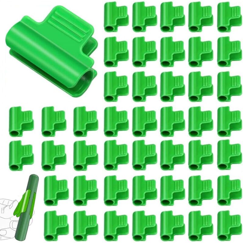 foto del prodotto sollbry 40 pezzi clip per serra 16 mm clip per asta tubolare per serra clip per pellicola per serra morsetto per serra clip per rete in plastica