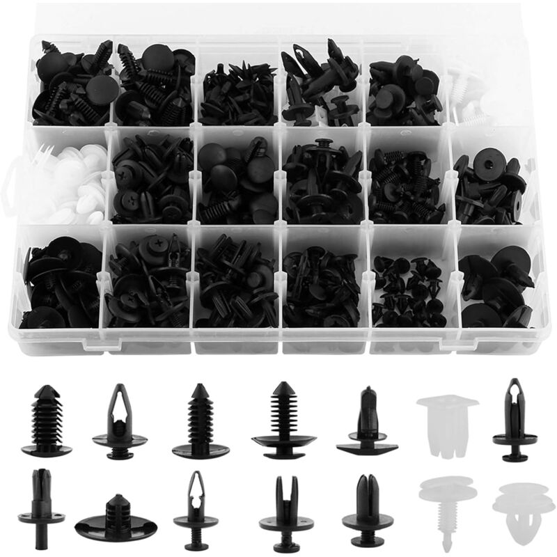 foto del prodotto sollbry 415 pezzi di fermagli per paraurti, rivetti in plastica per auto, elementi di fissaggio, kit di fermagli a pressione, set di rivetti a