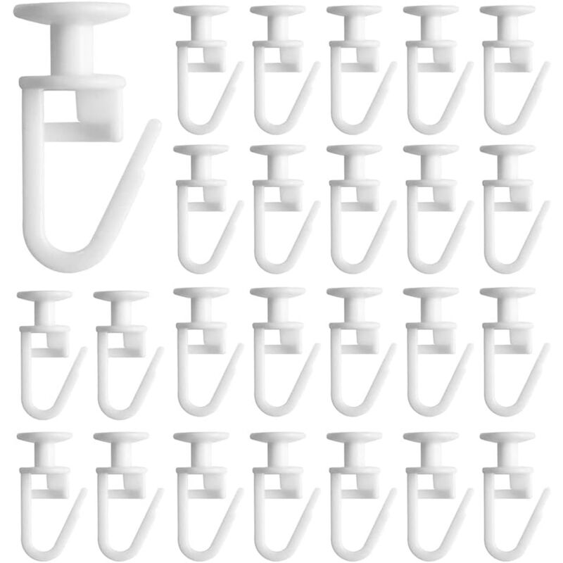 foto del prodotto sollbry 50 pezzi di binari per tende, ganci per tende in plastica, cursori per tende, cursori per tende, per binari per tende a binario