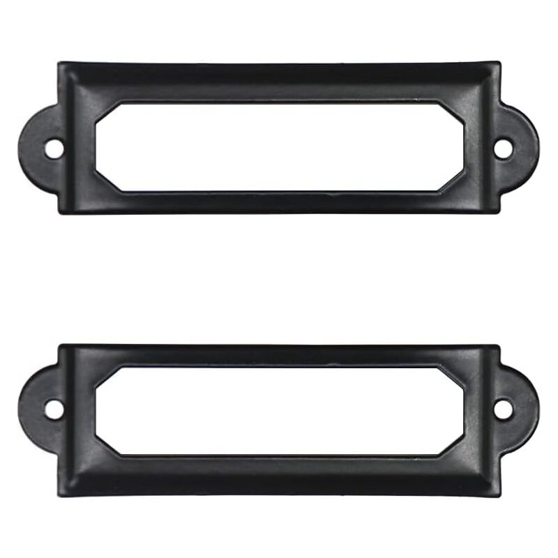 foto del prodotto sollbry 50 pezzi porta etichette in metallo nero per scrivania, libreria, cassetti, armadietto, porta etichette con struttura in metallo 60 mm x 17