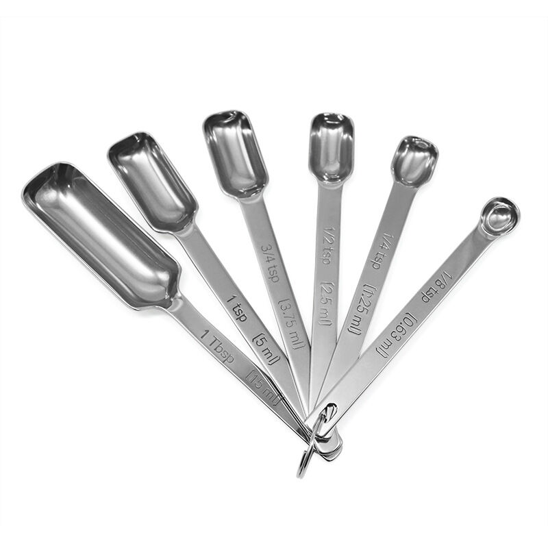 foto del prodotto sollbry 6 cucchiai dosatori, cucchiai dosatori da cucina, cucchiai dosatori da cucina, con scala di volume, per spezie da cucina, liquidi, gelato