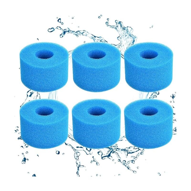 foto del prodotto sollbry 6 pezzi di spugna filtrante, cartuccia filtro in schiuma, schiuma per filtro piscina, riutilizzabile e lavabile, filtro in schiuma per spa,