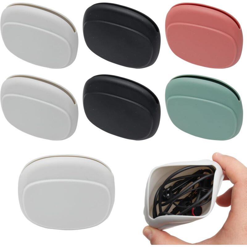 foto del prodotto sollbry 6 pezzi mini custodia per auricolari in silicone custodia per auricolari cablati mini custodia per cuffie in silicone piccola custodia per