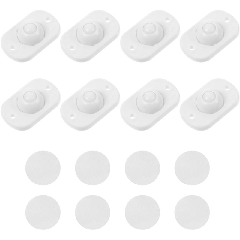 foto del prodotto sollbry 8 mini rotelle autoadesive, rotelle girevoli a 360 con sfera in plastica per elettrodomestici da cucina, puleggia adesiva per contenitore