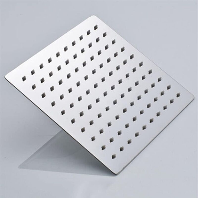 foto del prodotto sollbry accessori da bagno ultrasottili, soffione doccia quadrato in acciaio inossidabile cromato sottile da 12 
