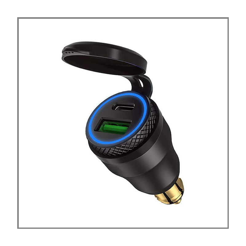 foto del prodotto sollbry adattatore accendisigari usb per moto bmw, din hella usb c pd 3.0 e qc 3.0