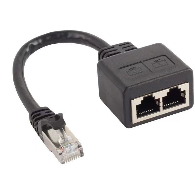 foto del prodotto sollbry adattatore splitter rj45, adattatore splitter di rete ethernet rj45 da 1 a 2 porte, adattatore splitter per cavo di rete cat8 per casa e
