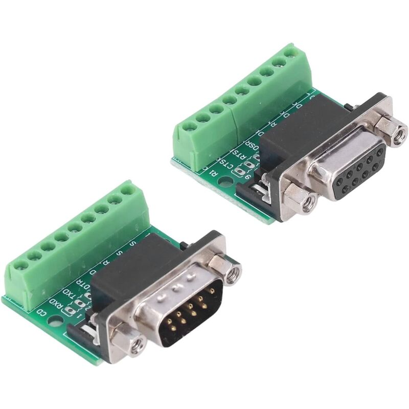 foto del prodotto sollbry adattatori per cavi adattatore terminale a vite per connettore maschio femmina db9, scheda di conversione a 9 pin e 9 fori, per rs232