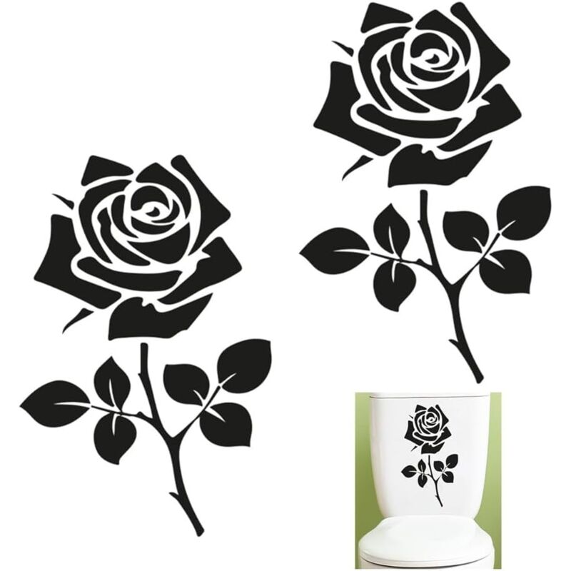 foto del prodotto sollbry adesivi murali a forma di fiori per wc, adesivi murali a forma di fiori per wc, decorazioni murali rimovibili per bagno e camera da letto,