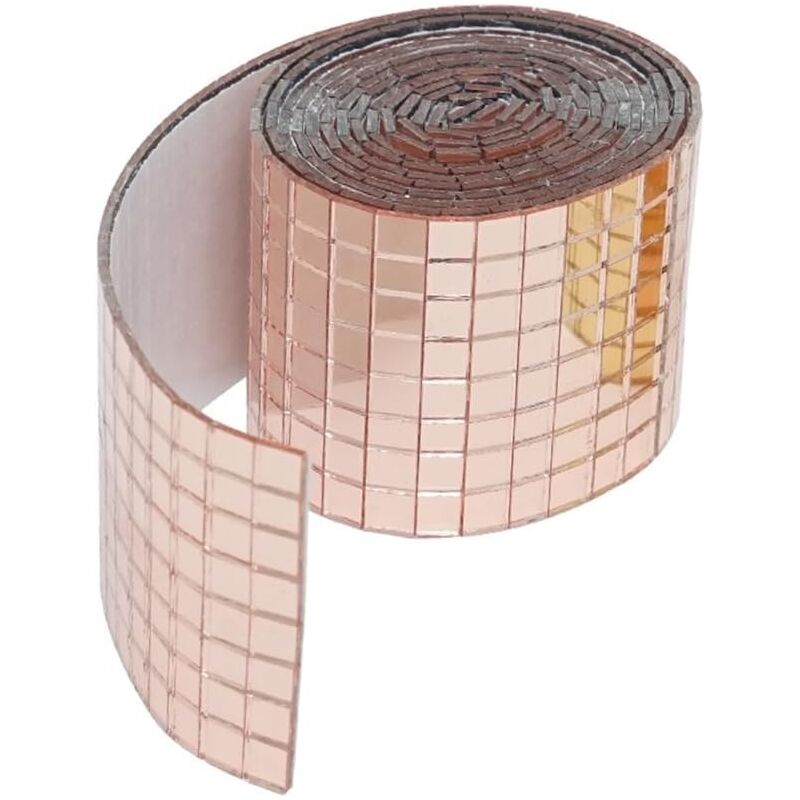 foto del prodotto sollbry adesivi murali quadrati in acrilico, decorazioni in vetro autoadesive, artigianato oro rosa