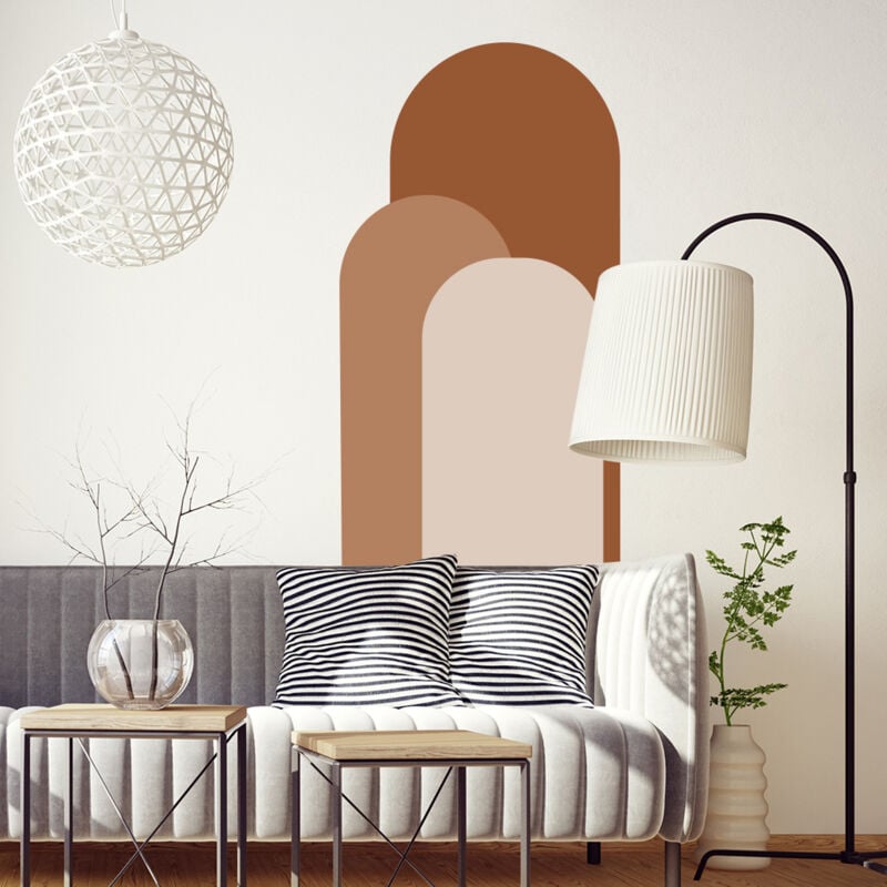 foto del prodotto sollbry adesivo da parete ad arco, adesivo da parete staccabile e appiccicoso, moderno, a pois, con decorazione murale, carta da parati minimalista