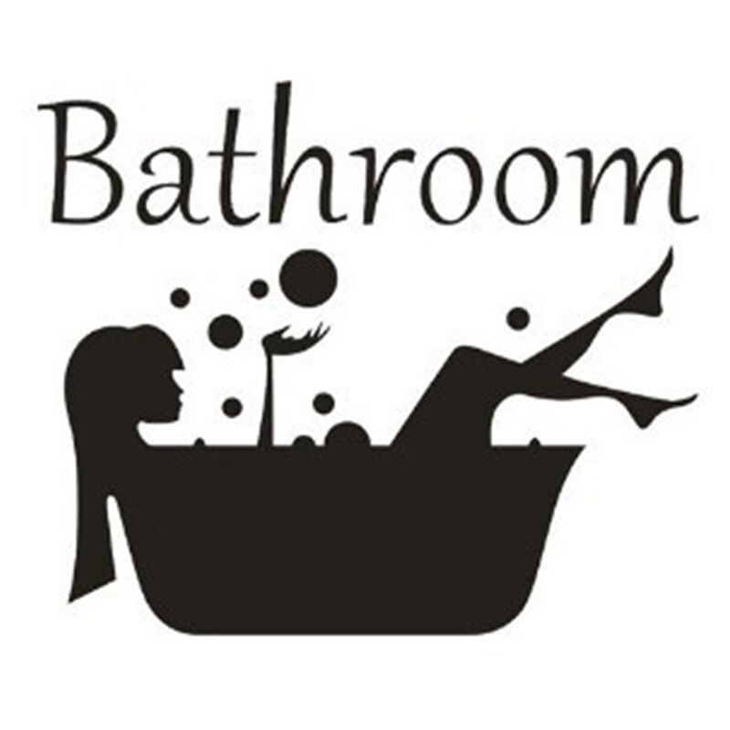 foto del prodotto sollbry adesivo per porta del bagno per donne, decorazione da parete, adesivo da parete per wc, accessori divertenti e carini, poster per la