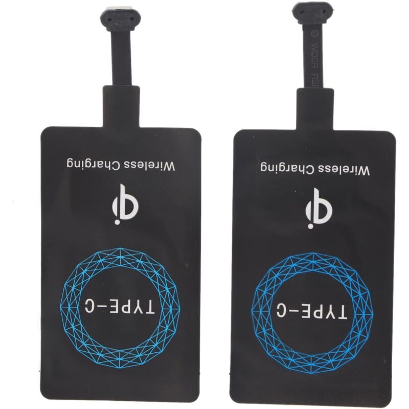foto del prodotto sollbry adesivo ricevitore di ricarica, 2 pezzi, ricevitore adesivo di ricarica per caricabatterie wireless qi di tipo c per telefono cellulare