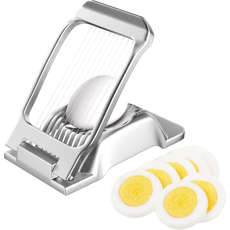 foto del prodotto sollbry affettatrice professionale per uova, in alluminio resistente, lavabile in lavastoviglie, con fili per affettare uova tesi individualmente e