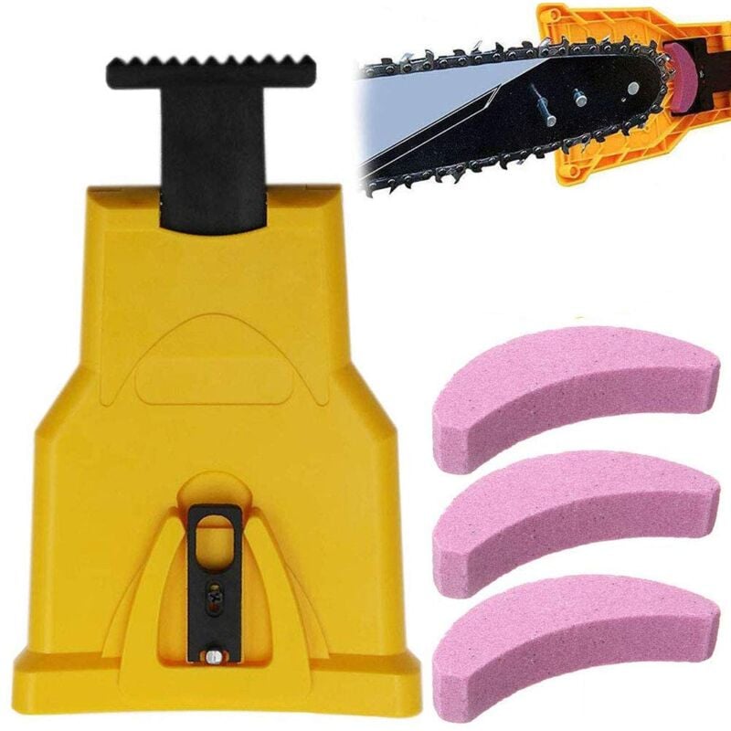foto del prodotto sollbry affilatrice per motoseghe, set di affilatrici per motoseghe con 3 pietre per affilare, utensili rapidi per la lavorazione del legno per