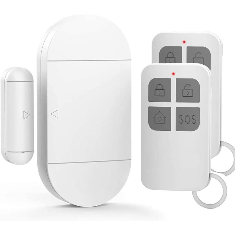 foto del prodotto sollbry allarme porta, rilevatore di apertura porta con potente sirena da 130 db, allarme magnetico wireless per porte e finestre per porte,