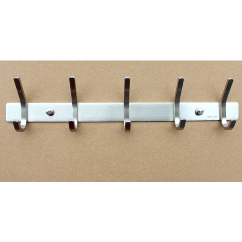 foto del prodotto sollbry appendiabiti da parete con 5 ganci doppi per appendere 38 cm, ganci rustici resistenti in acciaio inox sus304 ganci da parete per