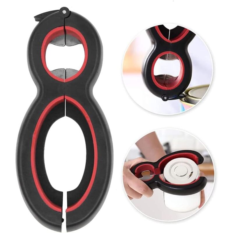 foto del prodotto sollbry apribottiglie 6 in 1, apribottiglie multiuso in acciaio inossidabile, utensile da cucina, apriscatole