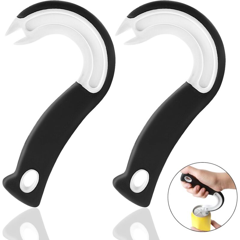 foto del prodotto sollbry apriscatole con anello di apertura facile da 2 pezzi, apriscatole con linguetta, strumento per aprire lattine di soda per bambini, anziani