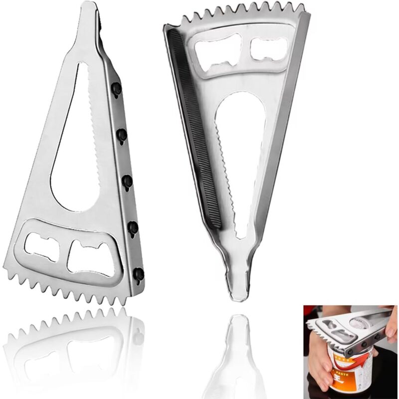 foto del prodotto sollbry apriscatole da 2 pezzi, apriscatole manuale multifunzionale in acciaio inossidabile, apriscatole antiscivolo, gadget da cucina, per mani