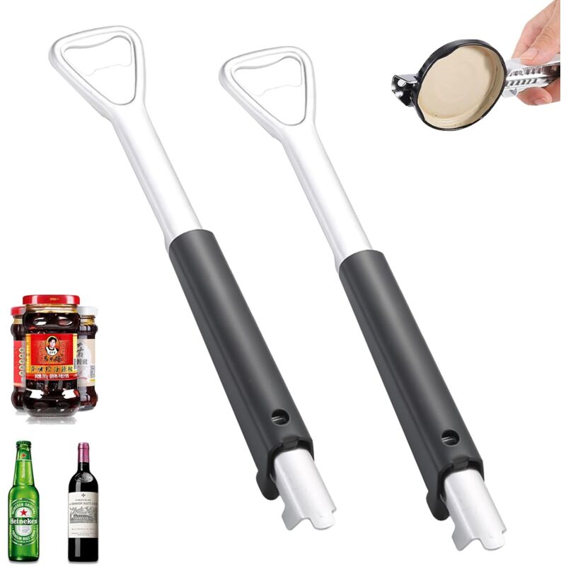 foto del prodotto sollbry apriscatole senza sforzo per artrite, apriscatole 2 in 1 in acciaio inossidabile, apriscatole multifunzionale, adatto per anziani con mani