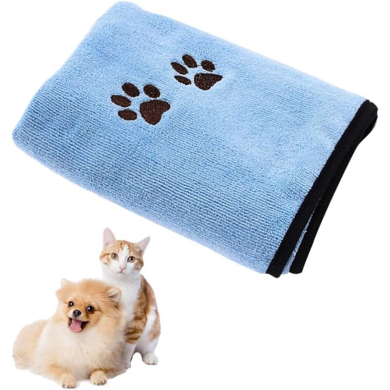 foto del prodotto sollbry asciugamano per cani, super assorbente, in morbida microfibra, per cani e gatti 50x90 cm, blu 