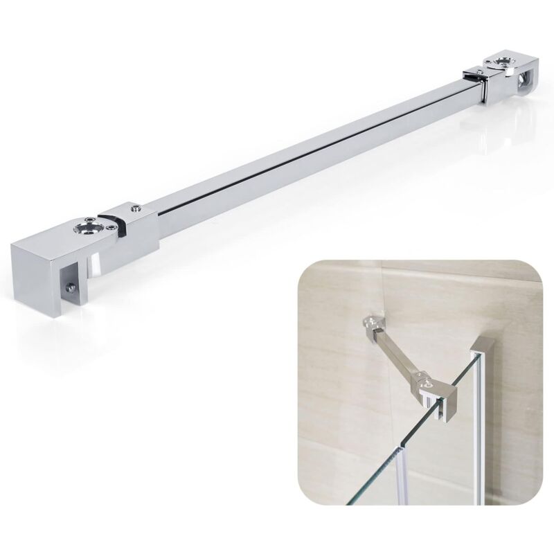 foto del prodotto sollbry barra di supporto in acciaio inossidabile da 40 cm, supporto per schermo in vetro per doccia, supporto per pannello porta doccia senza