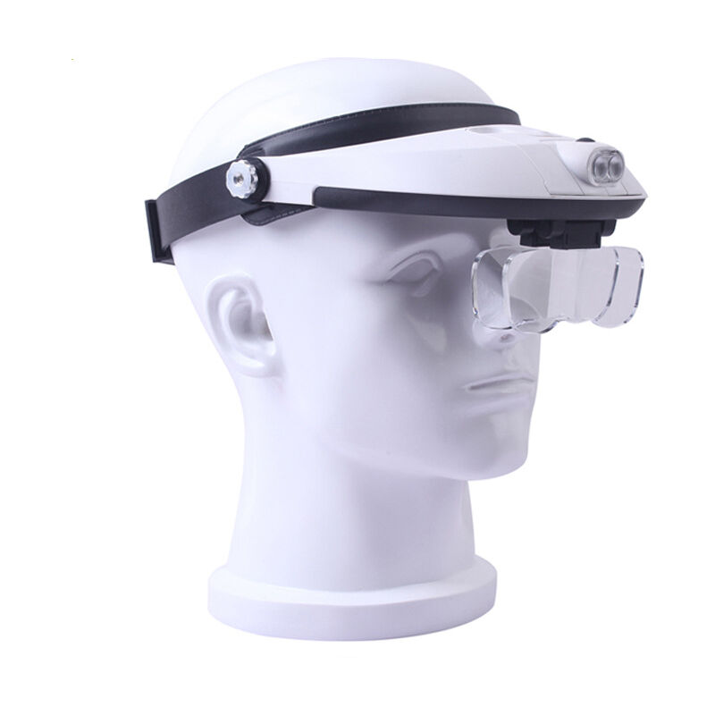 foto del prodotto sollbry binocolo a 5 lenti con fascia per la testa, lente di ingrandimento per la riparazione di gioielli, lente di ingrandimento per lettura,