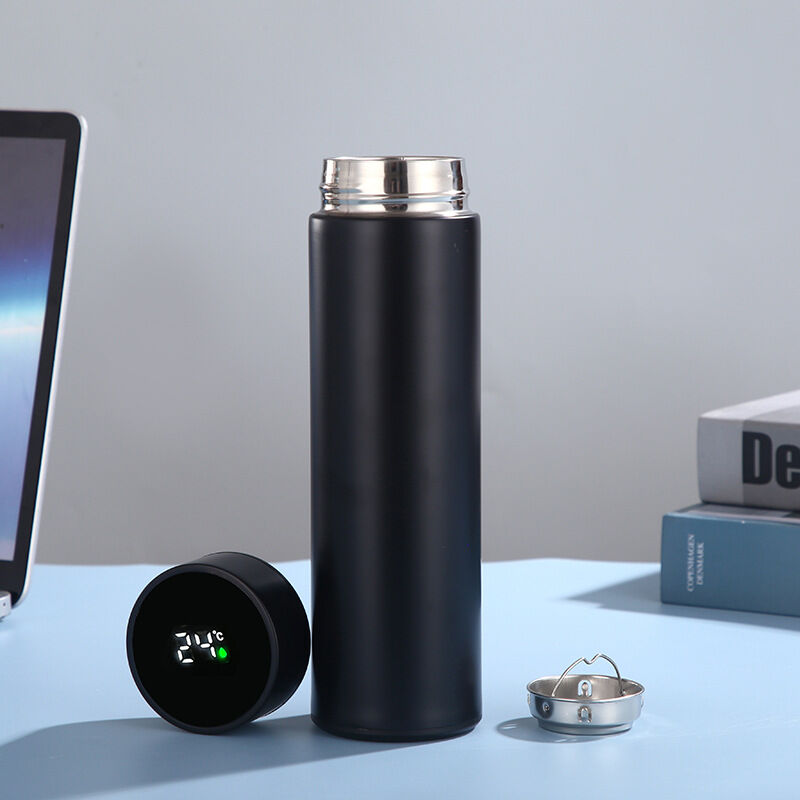 foto del prodotto sollbry borraccia intelligente in acciaio inossidabile con touch screen lcd intelligente, mantiene caldo o freddo, tazza da viaggio portatile per