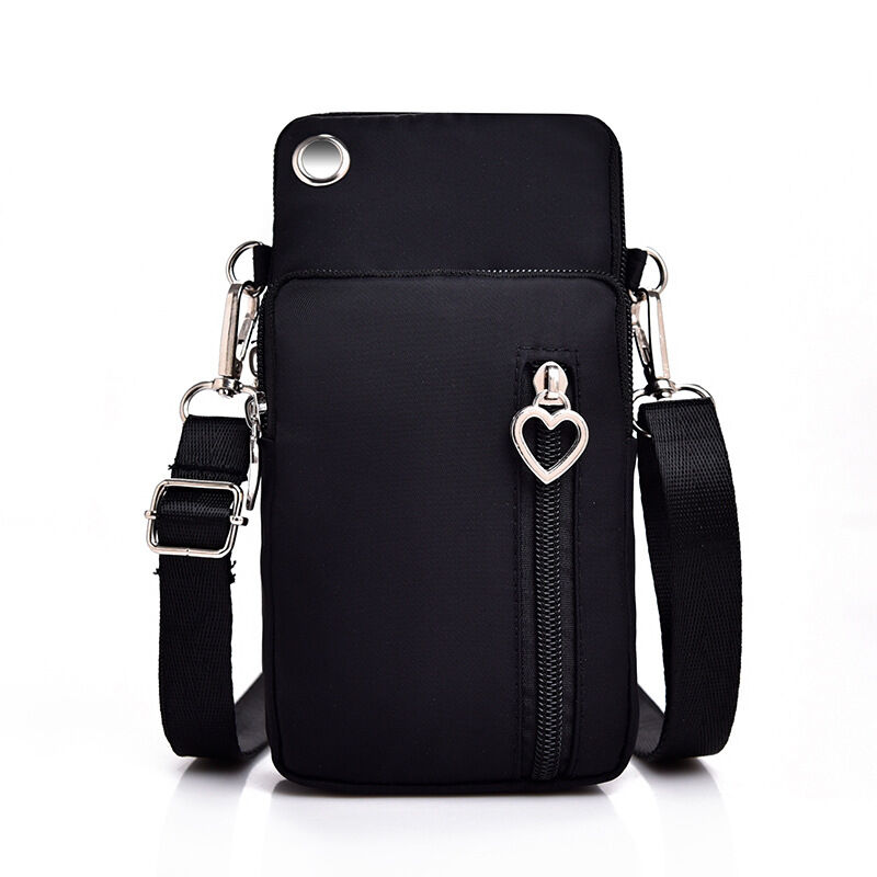 foto del prodotto sollbry borsa a tracolla regolabile da donna, con tasca per cellulare, con jack per cuffie, adatta a cellulari sotto i 6 pollici.