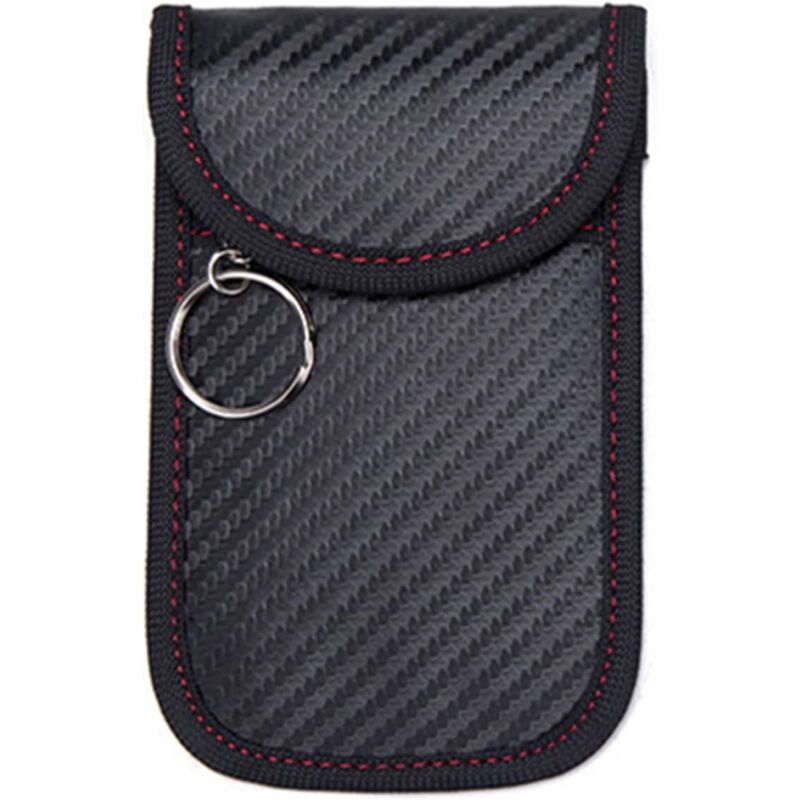 foto del prodotto sollbry borsa faraday per portachiavi, custodia faraday per chiavi auto per portachiavi antifurto nero, 12,5 8 cm 