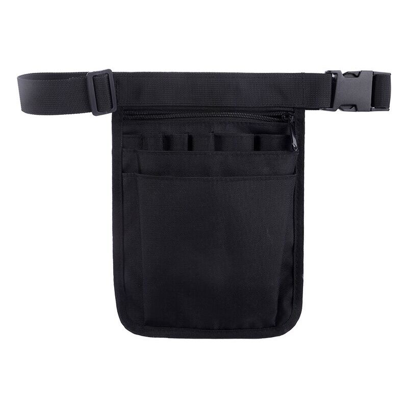 foto del prodotto sollbry borsa per infermieri, multifunzionale, con cintura, portautensili, portautensili, borsa portaoggetti nera con cintura regolabile per