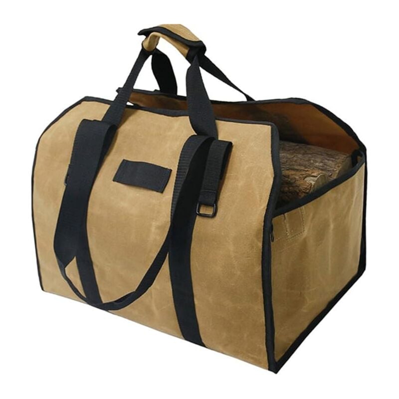 foto del prodotto sollbry borsa per legna da ardere, borsa in tela per camino, borsa per legna resistente all acqua, accessori per camino pieghevoli, ideale per