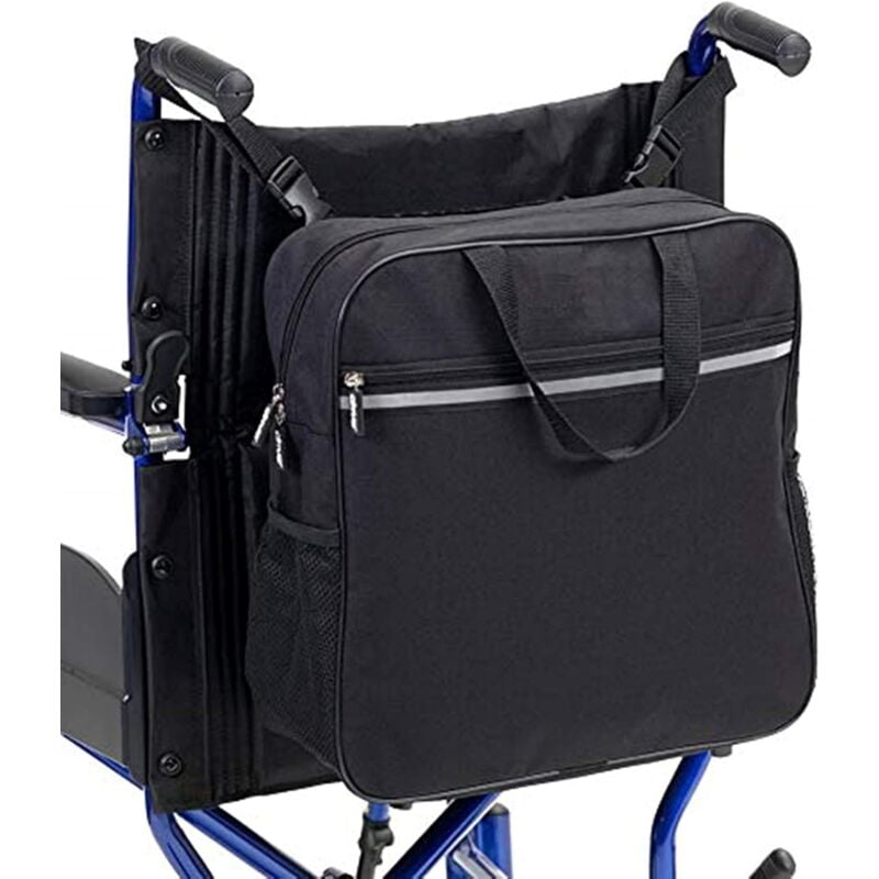 foto del prodotto sollbry borsa per sedia a rotelle multifunzionale pratica, borsa portaoggetti leggera, zaino universale per sedia a rotelle