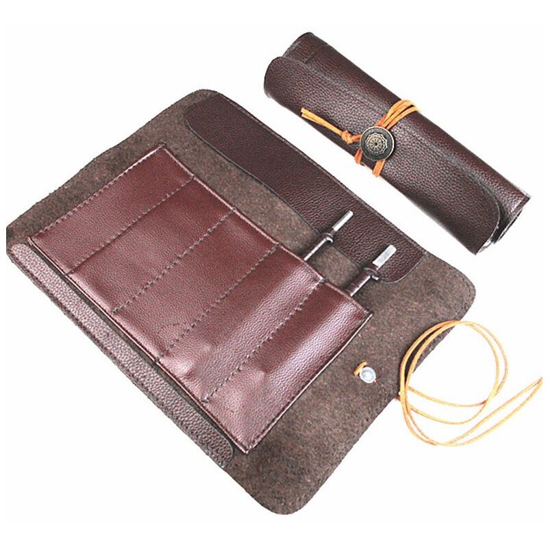 foto del prodotto sollbry borsa portacoltelli in pelle per coltelli da chef marrone 2820cm 