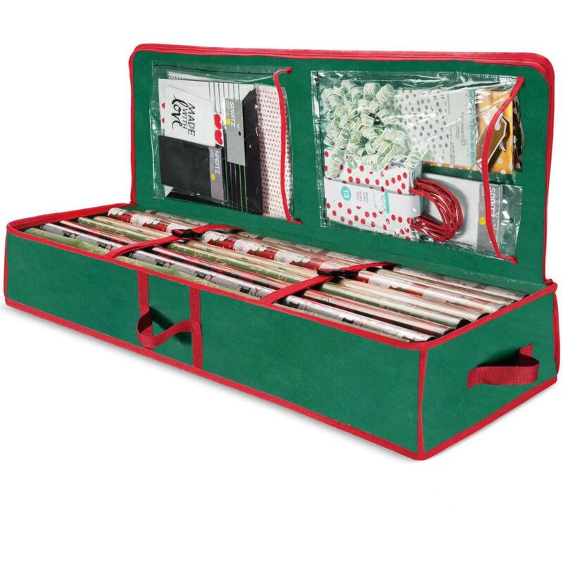 foto del prodotto sollbry borsa portaoggetti per carta da regalo 104x36x16 cm, organizer per carta da regalo natalizia in tessuto oxford 600d, organizer impermeabile