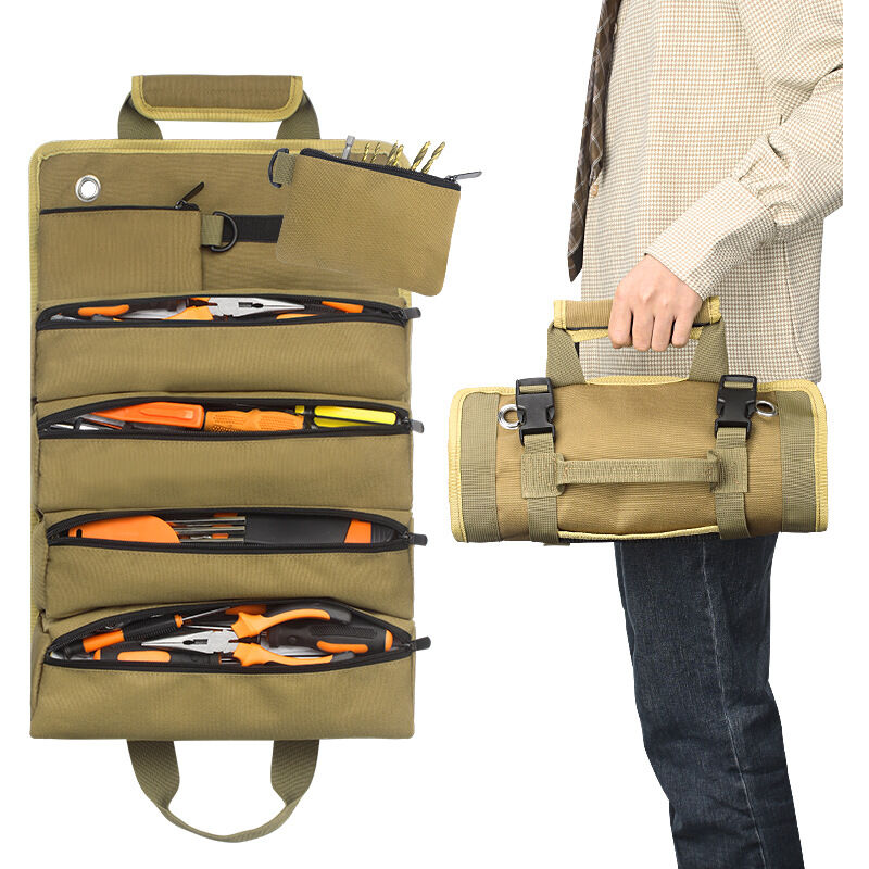 foto del prodotto sollbry borsa portautensili, borsa portautensili arrotolabile, organizer portautensili resistente per uomini e donne, borsa portautensili