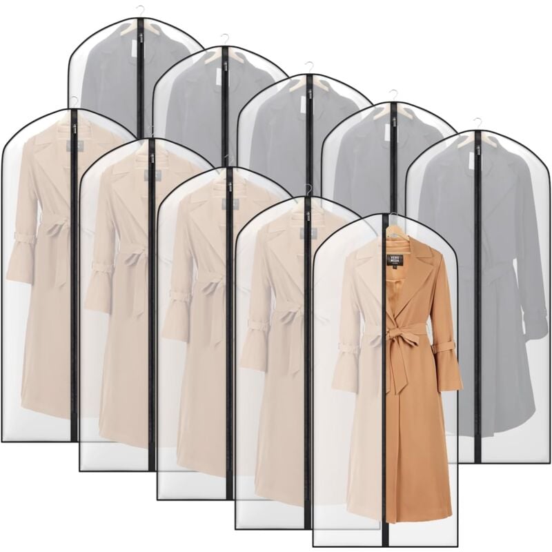foto del prodotto sollbry borse trasparenti per riporre gli abiti, 55 borsa porta abiti da appendere per armadio, custodia per riporre i vestiti con cerniera